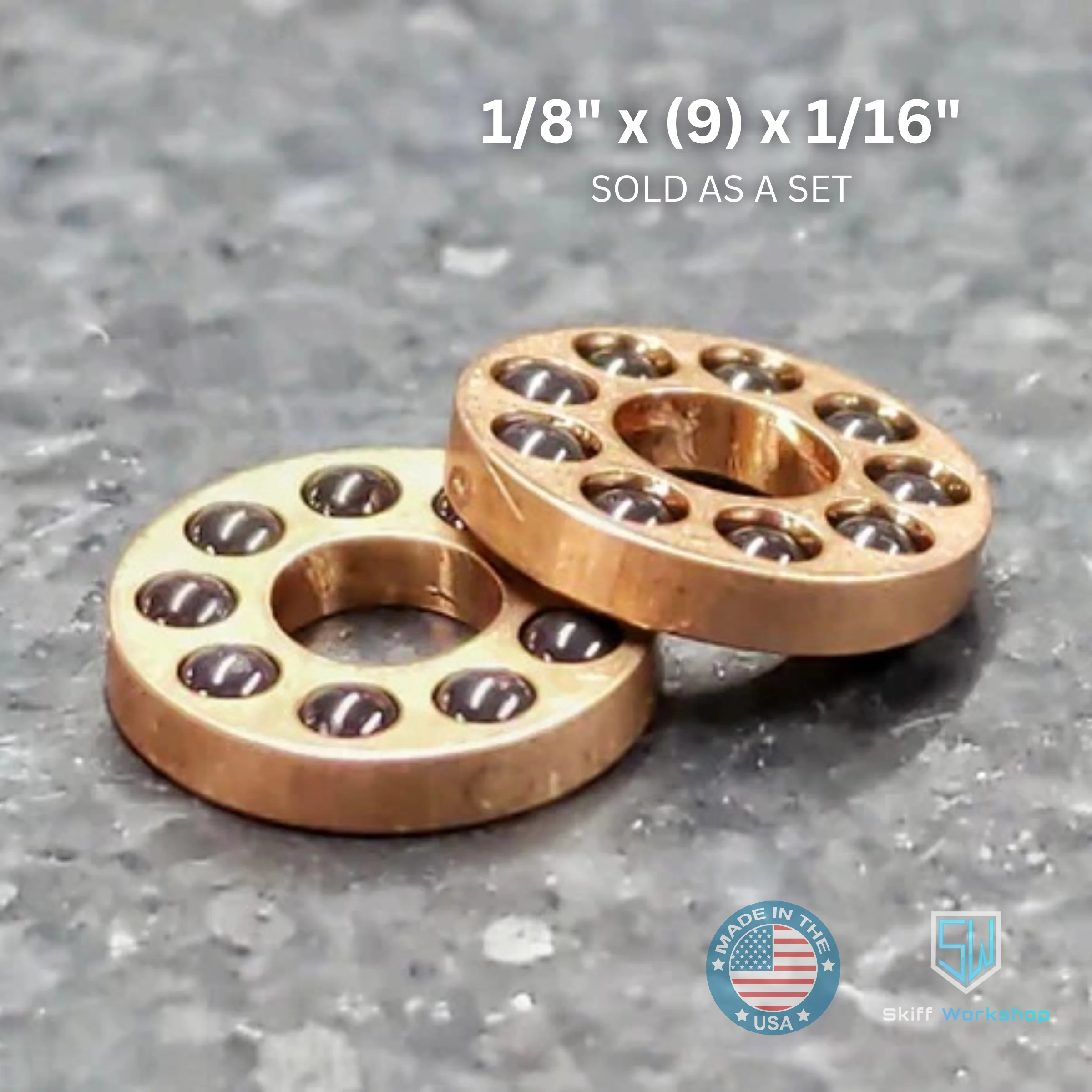 Bearings - 1/8" x (9) x 1/16"